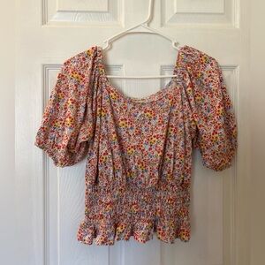 Floral peasant top